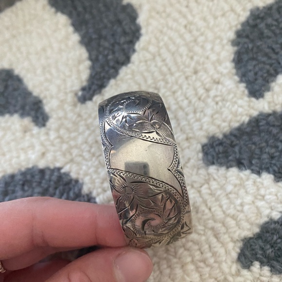 Antique Sterling Silver Cuff Bracelet - Picture 3 of 6